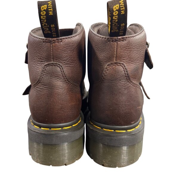 Dr. Martens Women's Size 9 Devon Flower Brown Leather Platform Boots - Picture 10 of 15